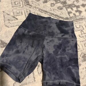 Lululemon Athletica Black Tie-Dye Bike Shorts